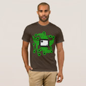 Neon CPU chip groen T-shirt (Voorkant volledig)