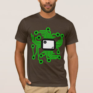 Neon CPU chip groen T-shirt