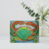 Neon Crab Briefkaart (Staand voorkant)