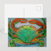 Neon Crab Briefkaart (Voorkant / Achterkant)