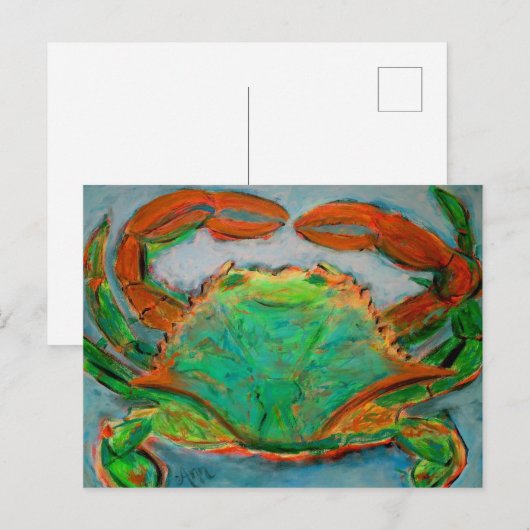 Neon Crab Briefkaart (Voorkant / Achterkant)
