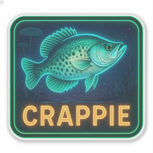 Neon CRAPPIE Sticker (Voorkant)