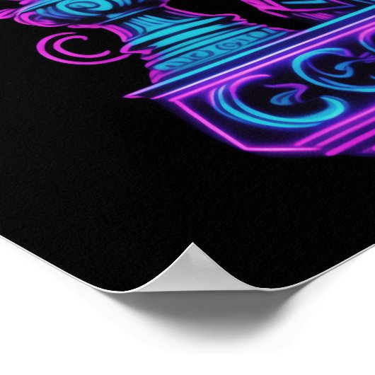 Neon Creeper Roze en Turquoise 5:4 Poster (Hoek)