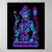 Neon Creeper Roze en Turquoise 5:4 Poster (Voorkant)