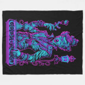 Neon Creeper Roze en Turquoise Fleece Deken (Voorkant (Horizontaal))