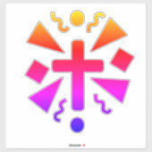 Neon Cross Faith Text Car Sticker (Vel)