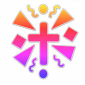 Neon Cross Faith Text Car Sticker (Voorkant)