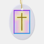 Neon Cross Keramisch Ornament (Achterkant)