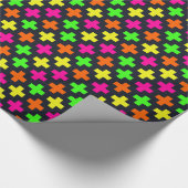 Neon Crosses op Blue-Black Cadeaupapier (Hoek)
