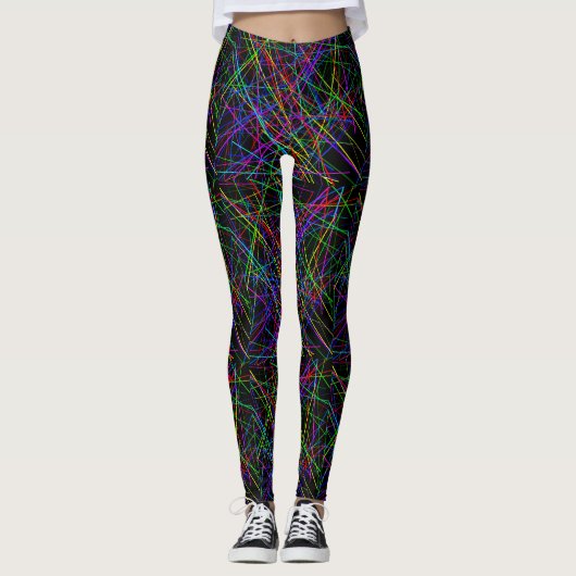 Neon Crosshatch: Infinite Grid 2 Leggings (Voorkant)