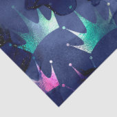 Neon Crowns op Abstracte blauwe ontkoppeling Tissuepapier (Detail)