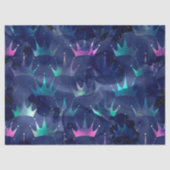 Neon Crowns op Abstracte blauwe ontkoppeling Tissuepapier (Voorkant)