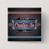 Neon Cruise-in-Button Vierkante Button 5,1 Cm (Voorkant)