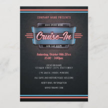 Neon Cruise-in-uitnodiging