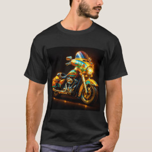 "Neon Cruiser – Glowing Desert Ride Motorcycle T-s T-shirt