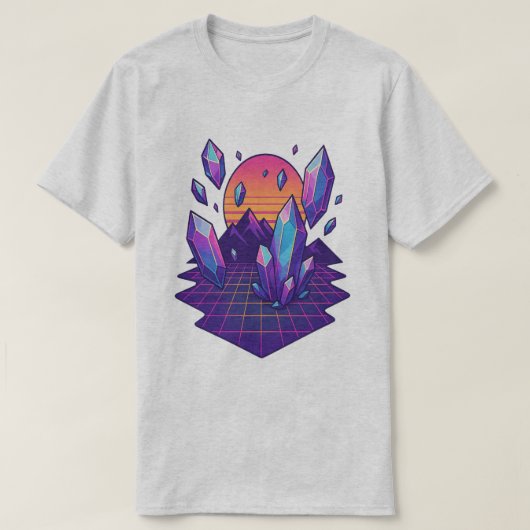 Neon Crystalscape – Vapor Gem Vibes uit de jaren 8 T-shirt (Design voorkant)