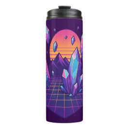 Neon Crystalscape – Vapor Gem Vibes uit de jaren 8 Thermosbeker