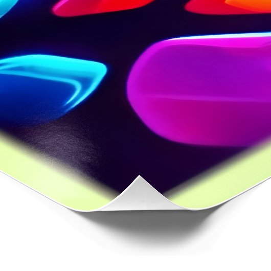 Neon Cube Vortex Art Perfect Poster (Hoek)