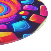 Neon Cube Vortex Art Snijplank (Hoek)