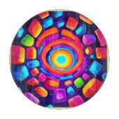 Neon Cube Vortex Art Snijplank (Voorkant)