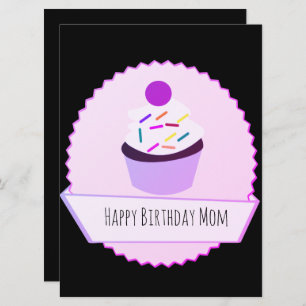 Neon Cupcake Happy Birthday Banner