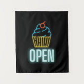 Neon Cupcake Open Sign Wandkleed (Voorkant)