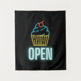 Neon Cupcake Open Sign Wandkleed
