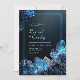 Neon Cyaan Gloeiende Elektrisch Blauwe Kristallen  Kaart