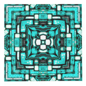 Neon-Cyaan-maginatiekubbe Kubus (Voorkant)