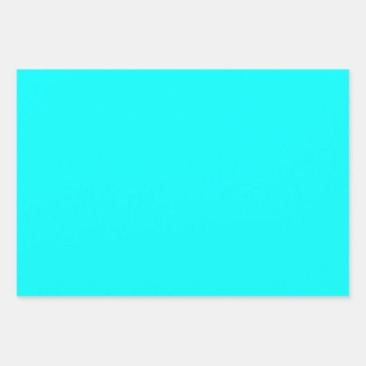 Neon Cyaan Stevige Kleur | Klassiek | Elegant Inpakpapier Vel (Voorkant 3)