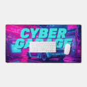 Neon Cyan Magenta Cyberpunk Garage Retro Car Bureaumat (Keyboard & Muis)