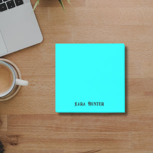Neon Cyan Professioneel Minimalistisch Zwart Schri Post-it® Notes