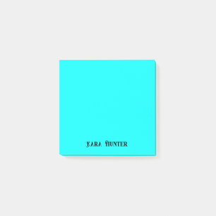 Neon Cyan Professioneel Minimalistisch Zwart Scrip Post-it® Notes