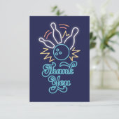 Neon Cyber Bowling Hartelijk dank Bedankkaart (Staand voorkant)