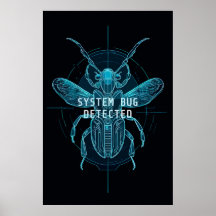 Neon Cyber Bug Gedetecteerd IT Programmeur Humor