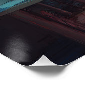 Neon Cyber Café met Retro Monitoren Perfect Poster (Hoek)