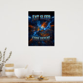 Neon Cyber CPU Tech Grafisch Poster (Keuken)