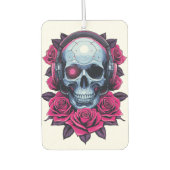 Neon Cyber Death Skull en Rozen Wit Luchtverfrisser (Voorkant)