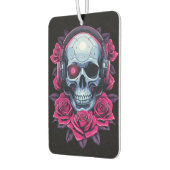 Neon Cyber Death Skull en Rozen Zwart Luchtverfrisser (Links)