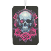 Neon Cyber Death Skull en Rozen Zwart Luchtverfrisser (Achterkant)