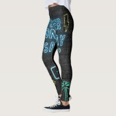 Neon Cyber Glow Leggings - Zwart & Blauw Vibes (Links)