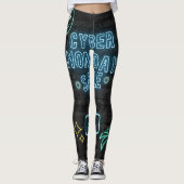 Neon Cyber Glow Leggings - Zwart & Blauw Vibes (Voorkant)