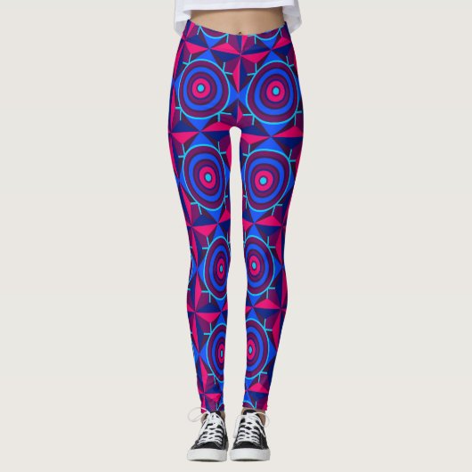 Neon Cyber Grid Leggings (Voorkant)