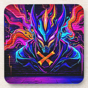 Neon Cyber Guardian Art Bier Onderzetter