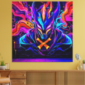 Neon Cyber Guardian Art Canvas Afdruk (Insitu (Woonkamer))