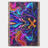 Neon Cyber Guardian Art Deken (Voorkant Verticaal)