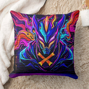 Neon Cyber Guardian Art Kussen