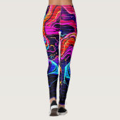 Neon Cyber Guardian Art Leggings (Achterkant)