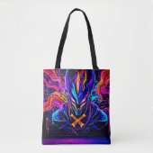 Neon Cyber Guardian Art Tote Bag (Voorkant)