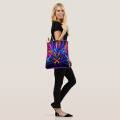 Neon Cyber Guardian Art Tote Bag (Op model)